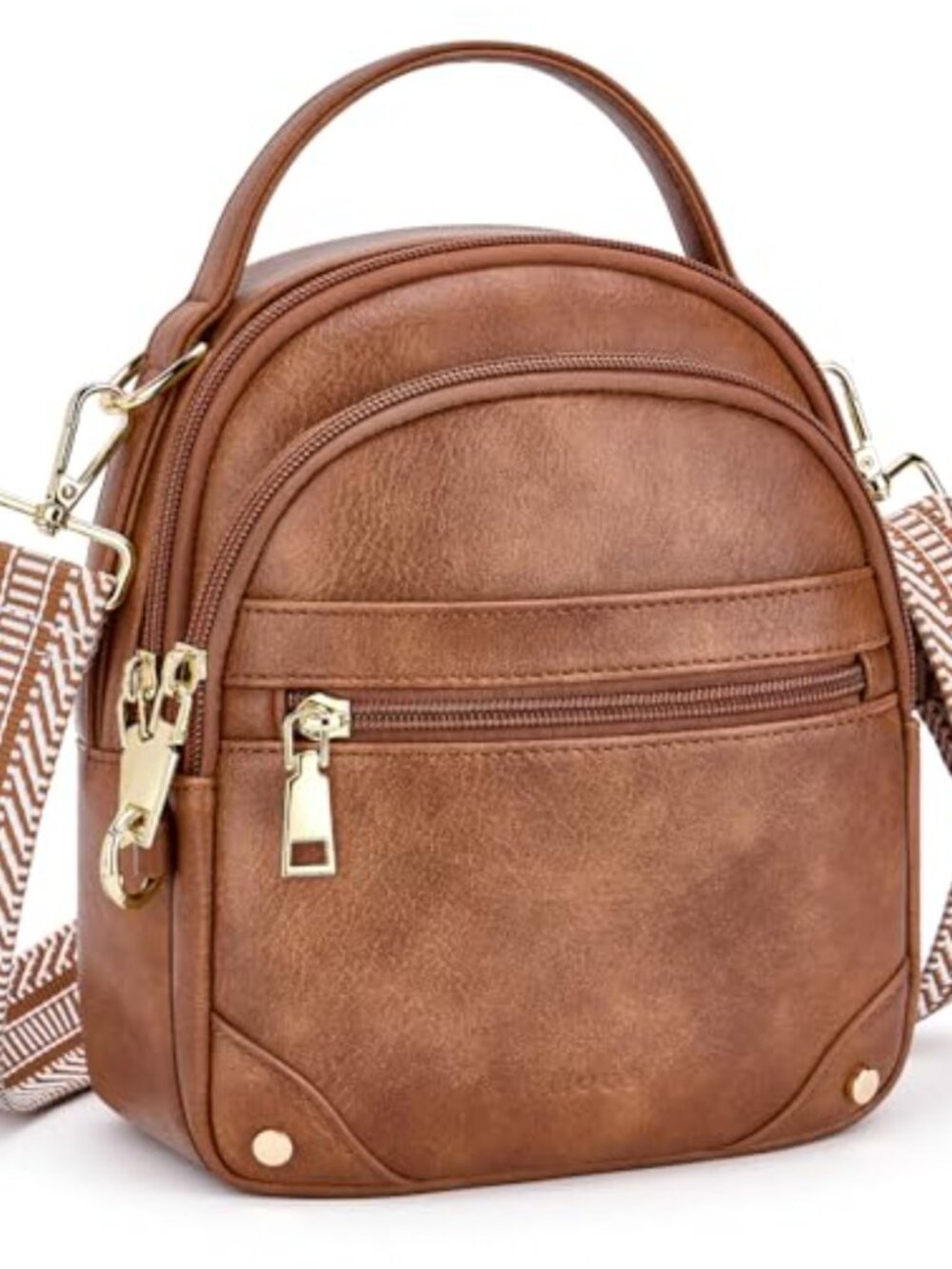 Faux Leather Anti Theft Crossbody Bag RFID Travel Purse